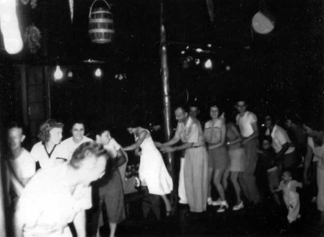 The Thursday Night Conga Line in The Lodge at    Echo Lake Ranch Resort